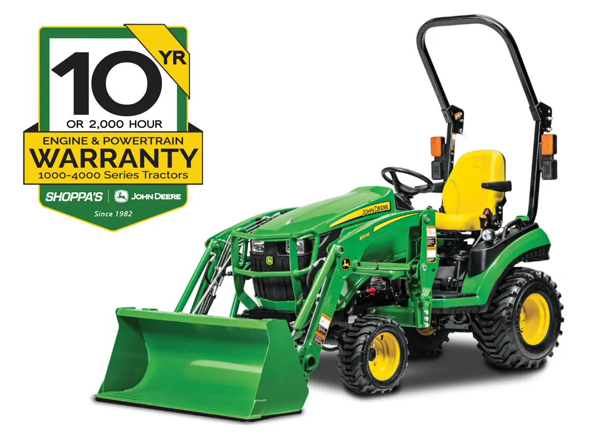 1025R SUB COMPACT TRACTOR W/120R LOADER – $246 MONTHLY
