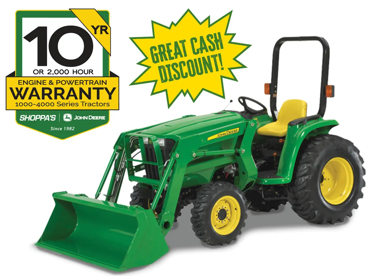 3032E COMPACT UTILITY TRACTOR W/300E LOADER – $319 MONTHLY