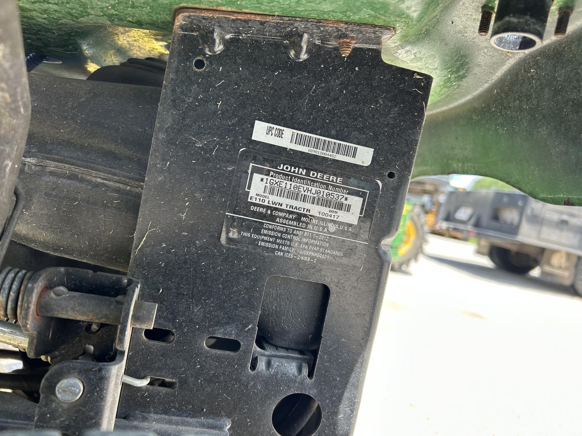 2017 John Deere E110 Image