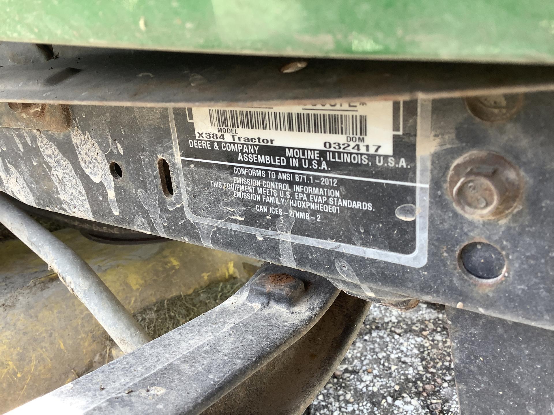 2017 John Deere X384 Image