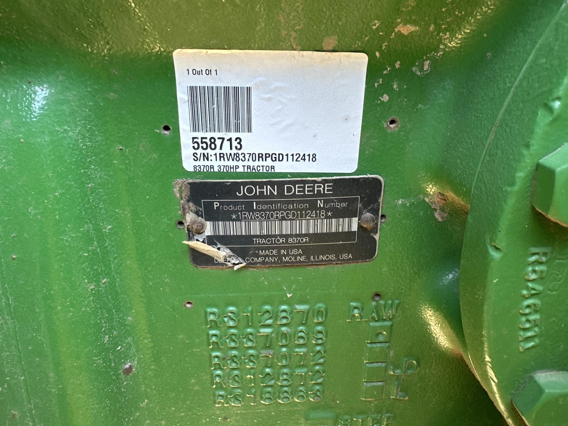 2016 John Deere 8370R Image