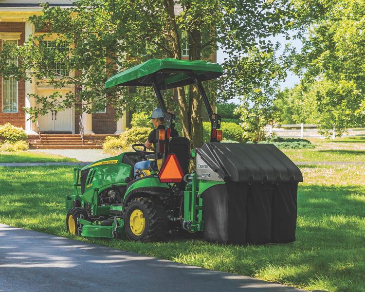 Collecting Grass and Leaves with a Drive-Over Mower Deck