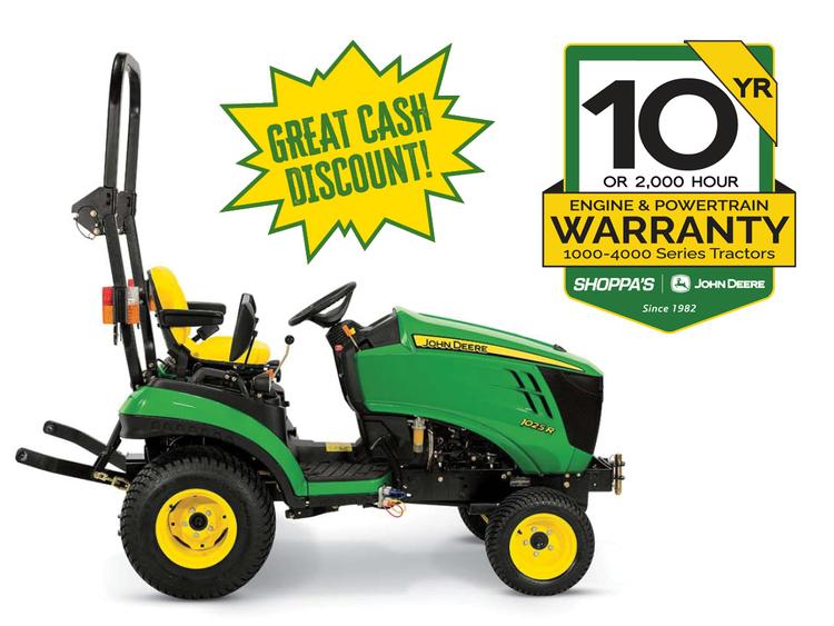 1025R SUB-COMPACT TRACTOR – $192 MONTHLY